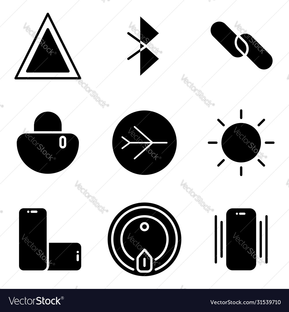User interface outline icon set include triangle vector image User interface outline icon set include triangle