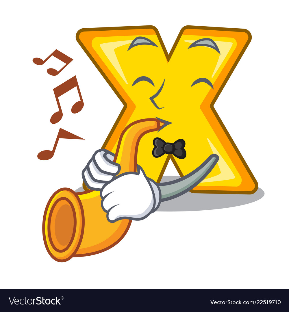 With trumpet cartoon multiply sign for calculate