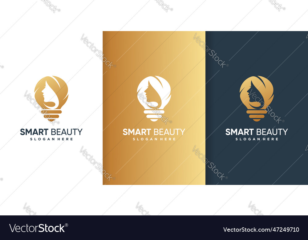 Frauenlogo mit goldenem Smart Concept Design