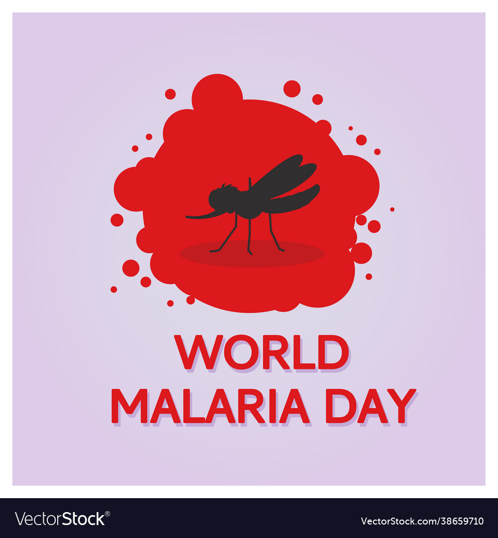 World malaria day logo or banner with mosquito