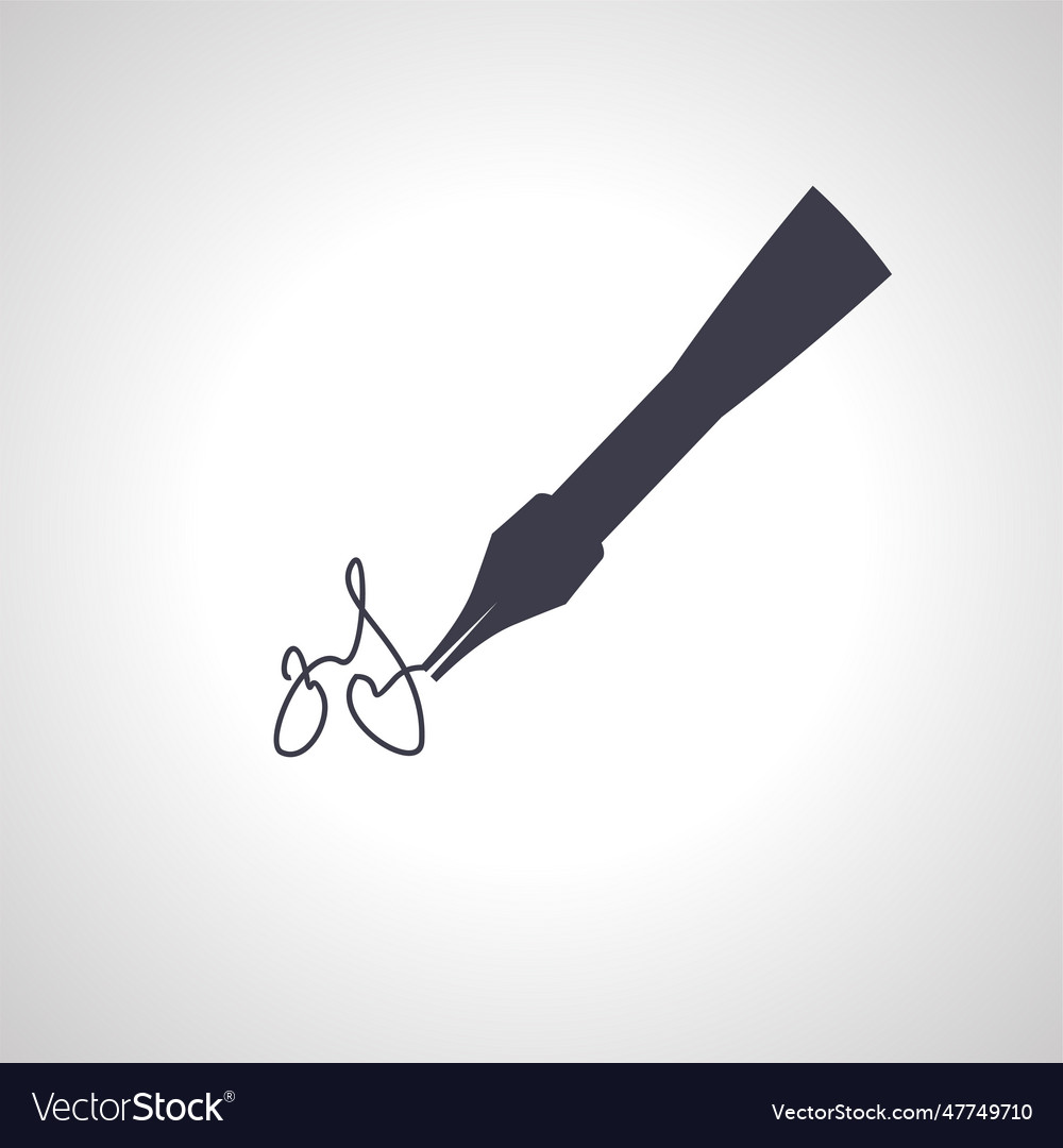 Writing signature pen icon vector image Writing signature pen icon