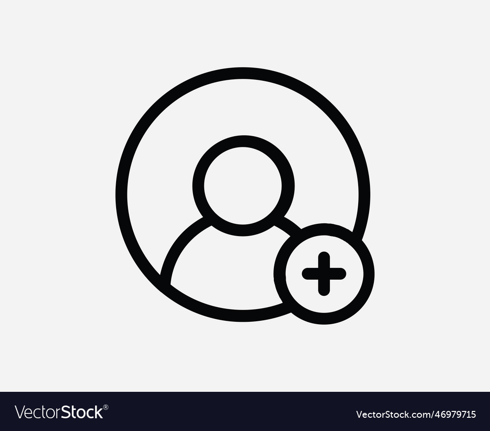 Add user line icon vector image Add user line icon