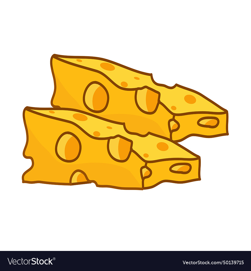 Cheese isolated Royalty Free Vector Image - VectorStock