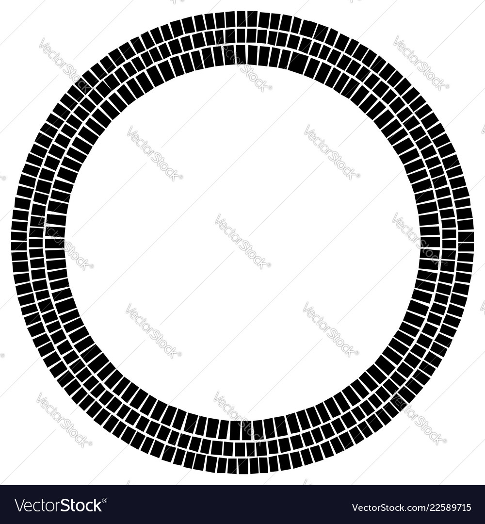 Circle made of rectangles irregular circular vector image Circle made of rectangles irregular circular