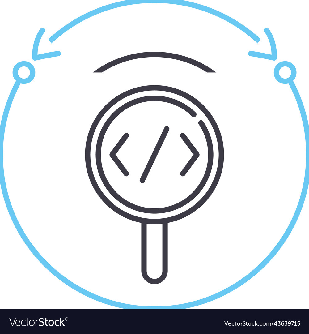 Code review line icon outline symbol Vector Image Code review line icon outline symbol
