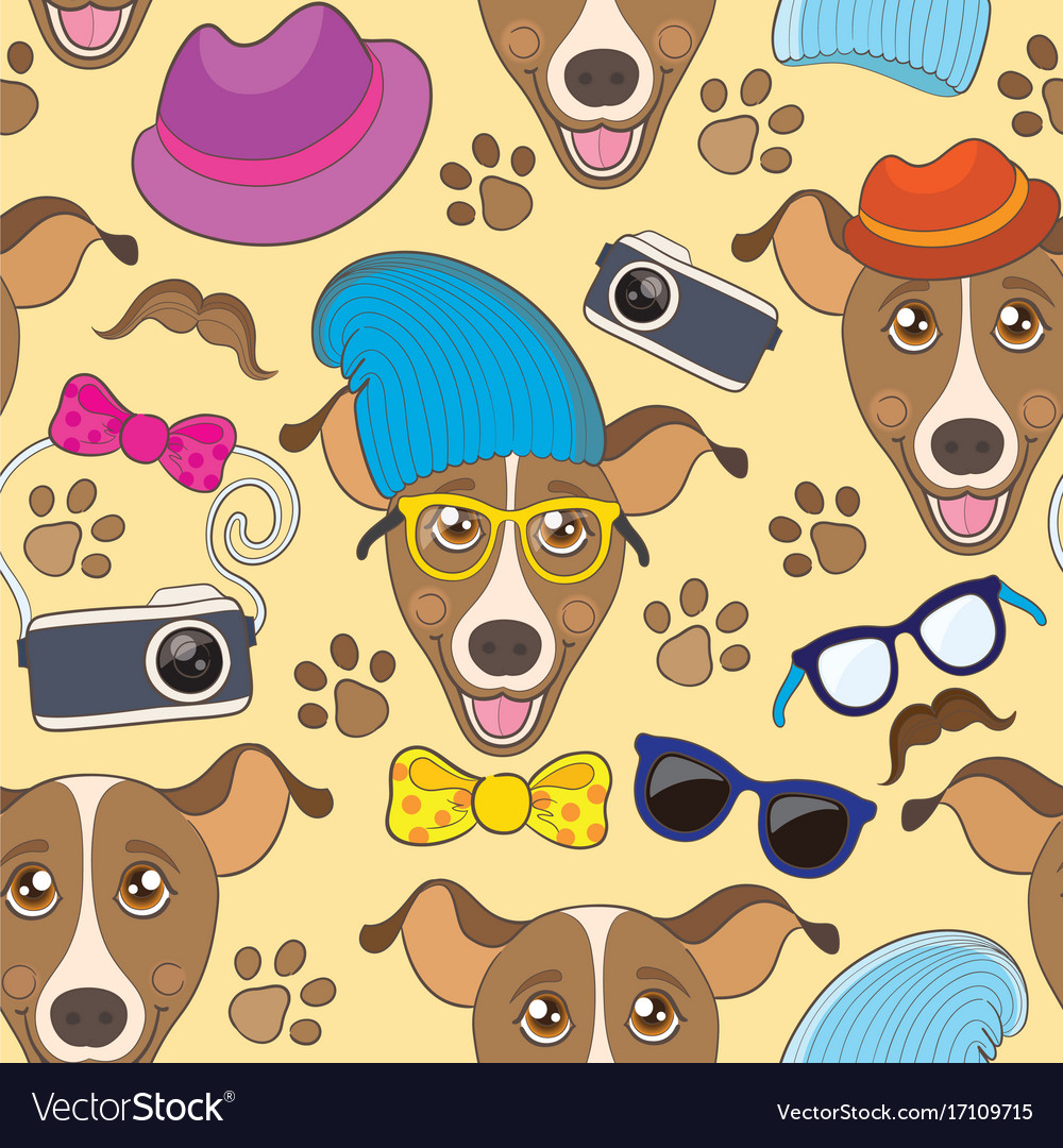 Colorful seamless pattern with funny