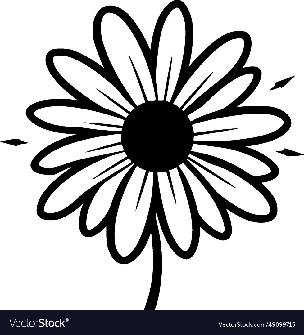 Daisy - minimalist and flat logo Royalty Free Vector Image