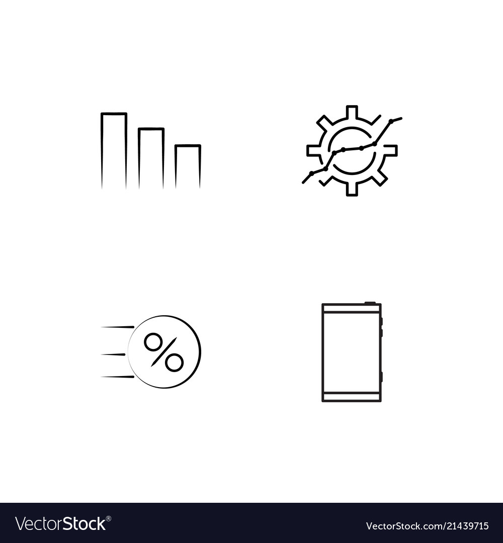 Data analytics linear icons set simple outline