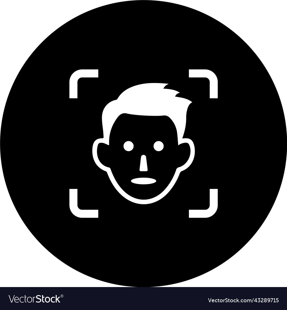 Face unlock scan icon black graphics