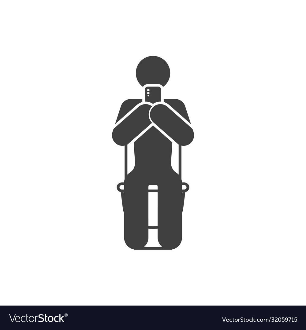 Icon a man sitting on toilet with phone