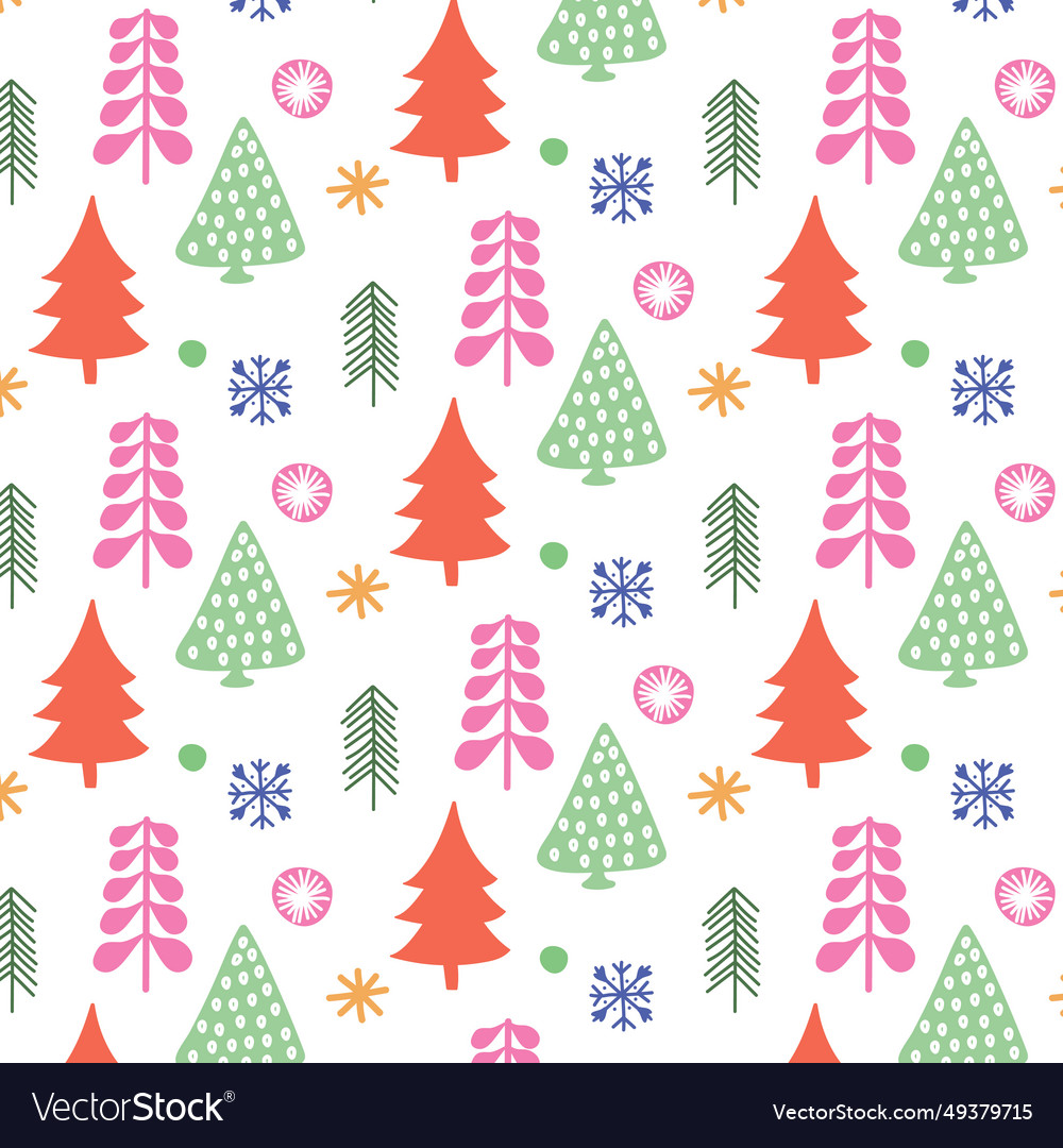 New year seamless pattern with fir trees Vector Image New year seamless pattern with fir trees
