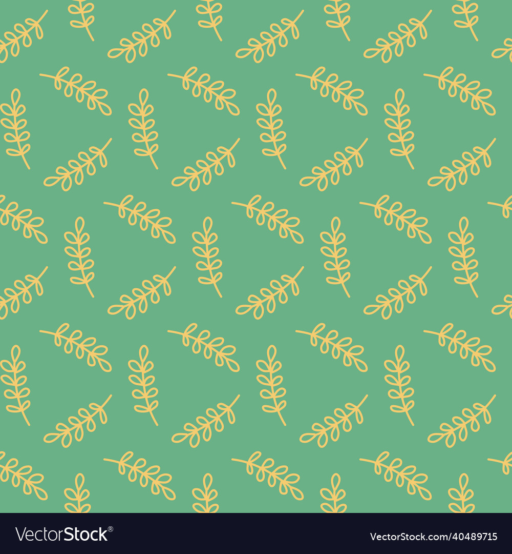 Seamless pattern hand drawn yellow twig