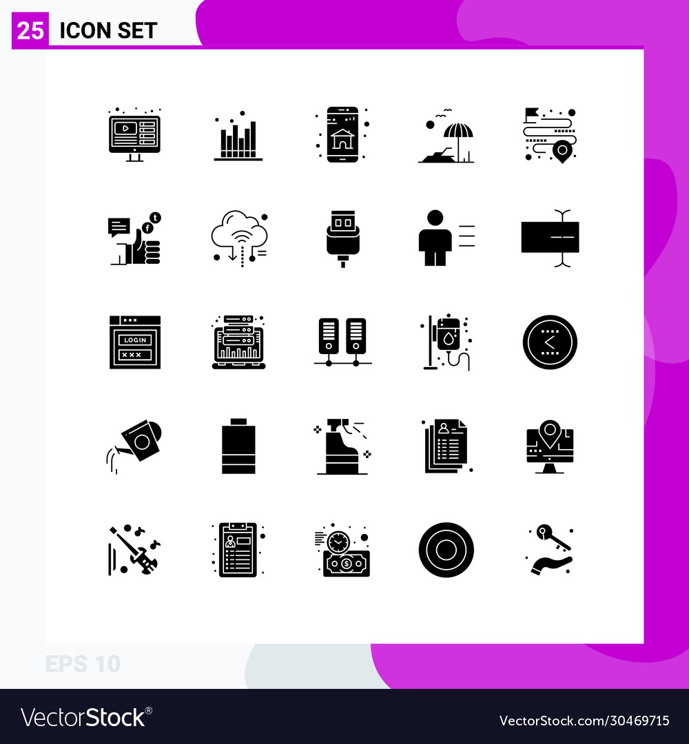 Set 25 solid glyphs on grid for distance tree