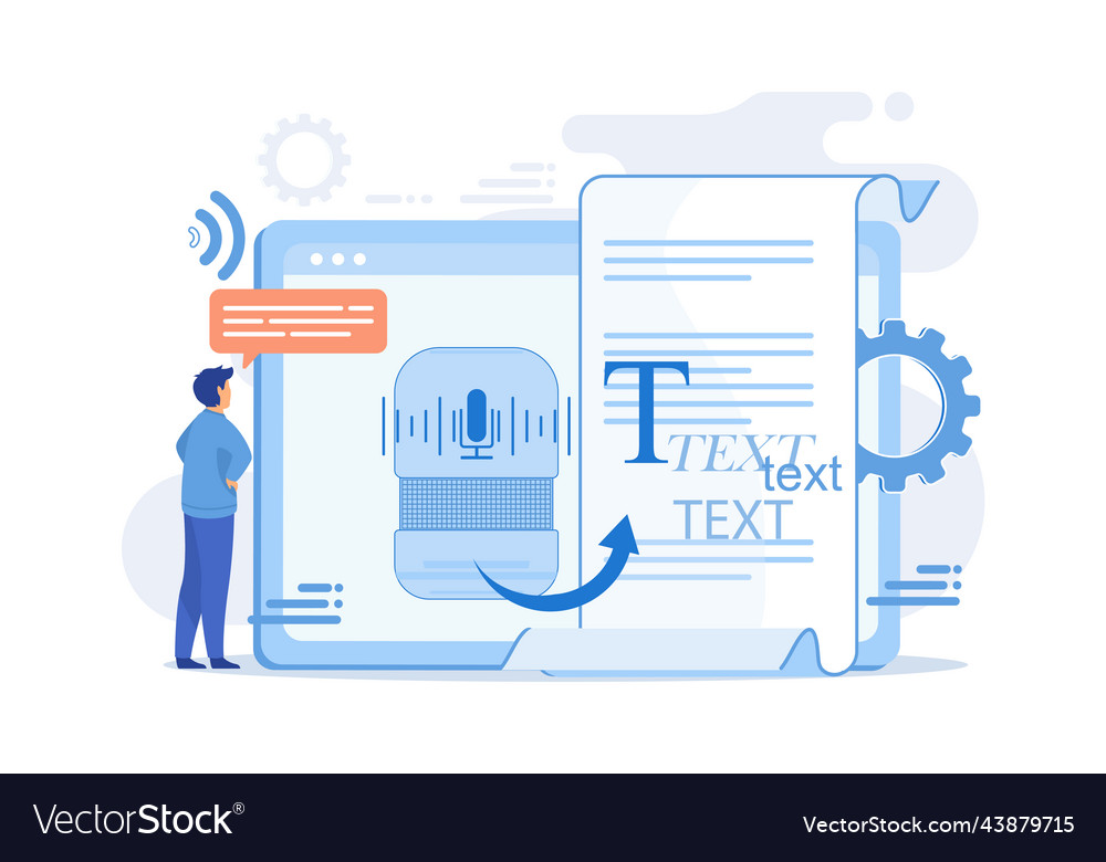 Speech-to-text app voice recognition application Vector Image Speech-to-text app voice recognition application