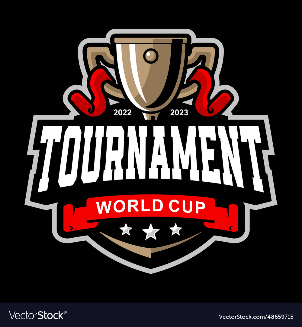 Tournament cup template logo design Royalty Free Vector