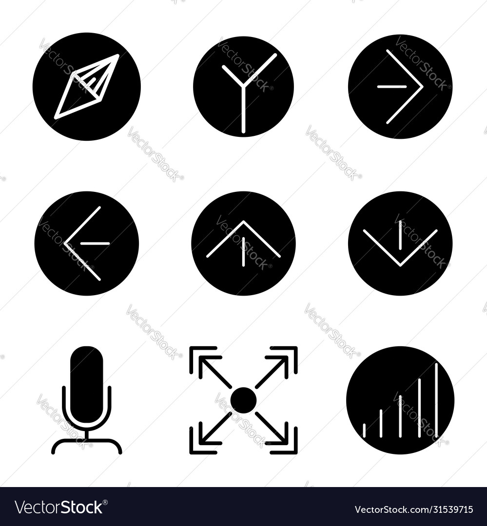 User interface outline icon set include vector image User interface outline icon set include
