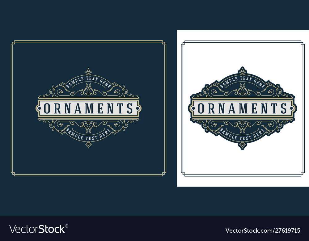 Vintage Flourishes Frame Banner Label Royalty Free Vector