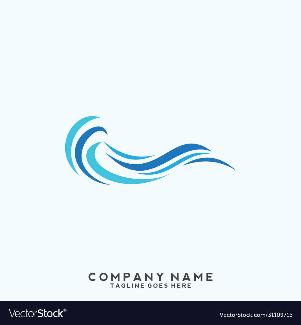 Water wave symbol and icon logo template Vector Image