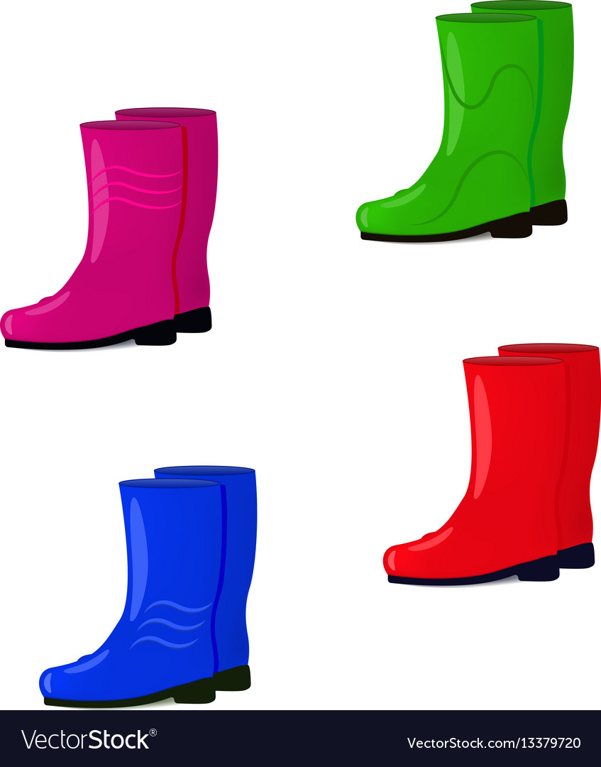 A set of rubber boots