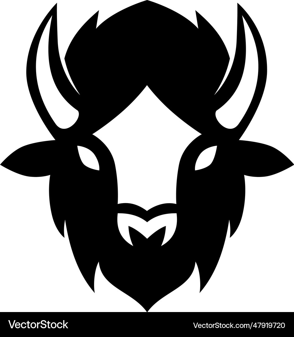 Bison head logo Royalty Free Vector Image - VectorStock