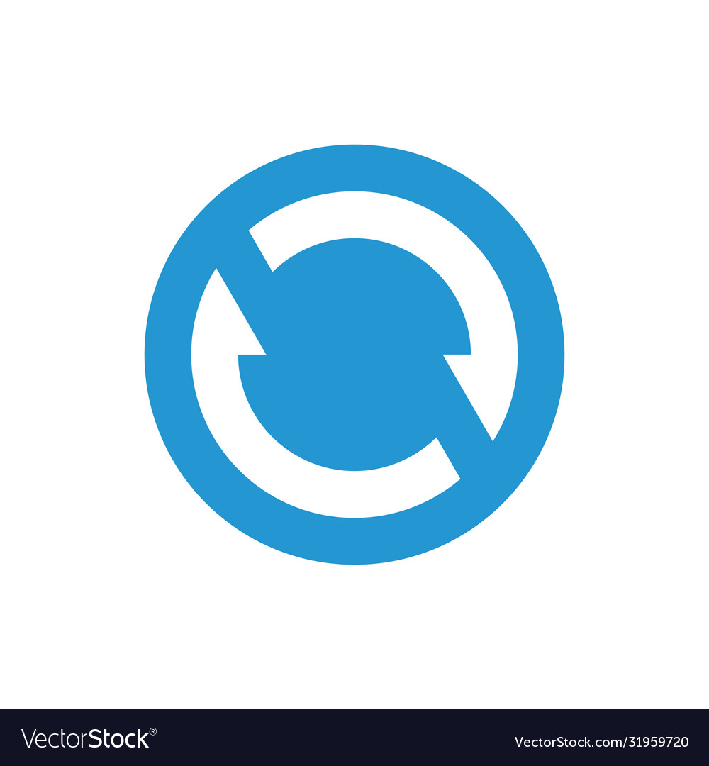 Blue color sync icon Royalty Free Vector Image