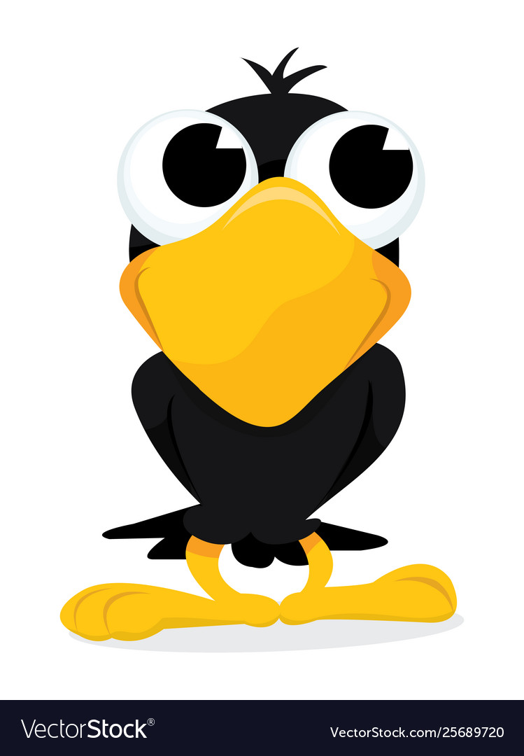 Cartoon Happy Crow Royalty Free Vector Image Vectorstock