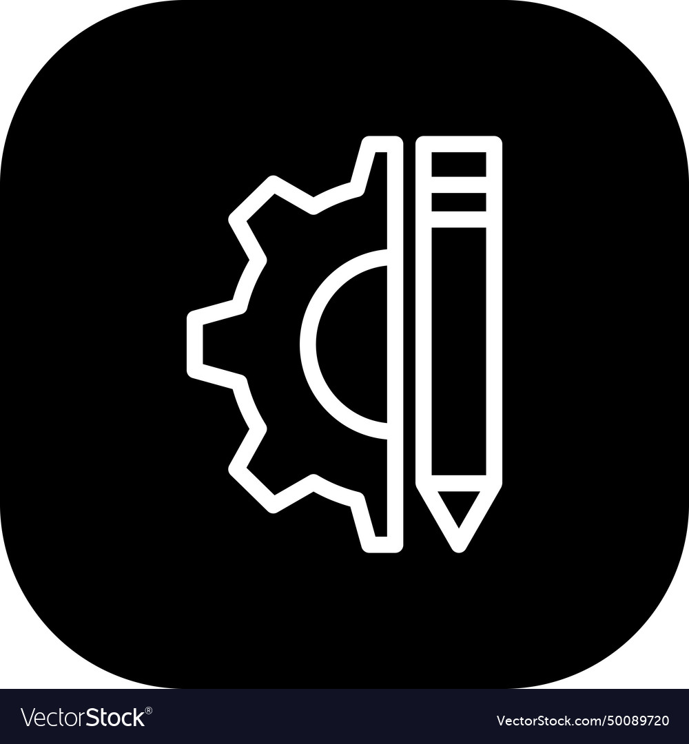 Custom project development icon with black filled Vector Image