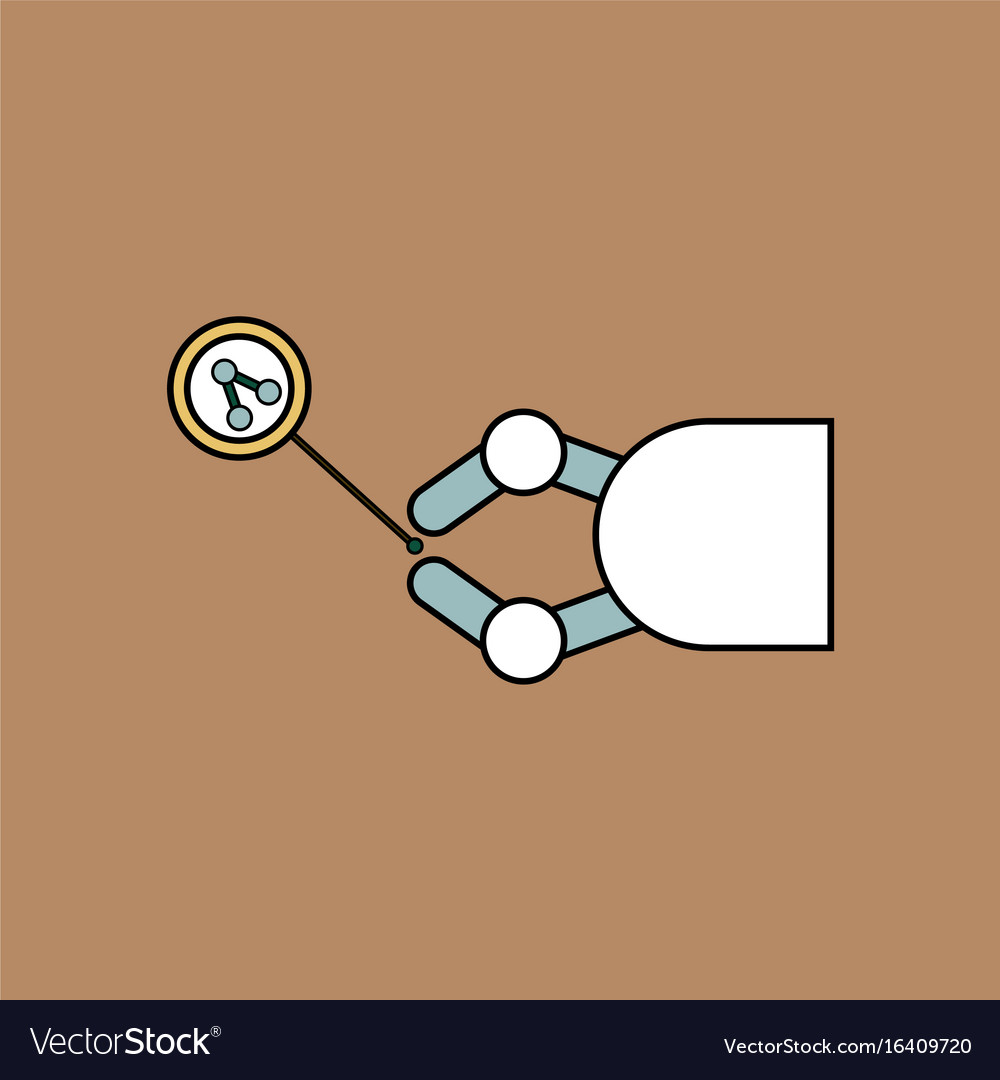 Flat icon design collection molecules and robot
