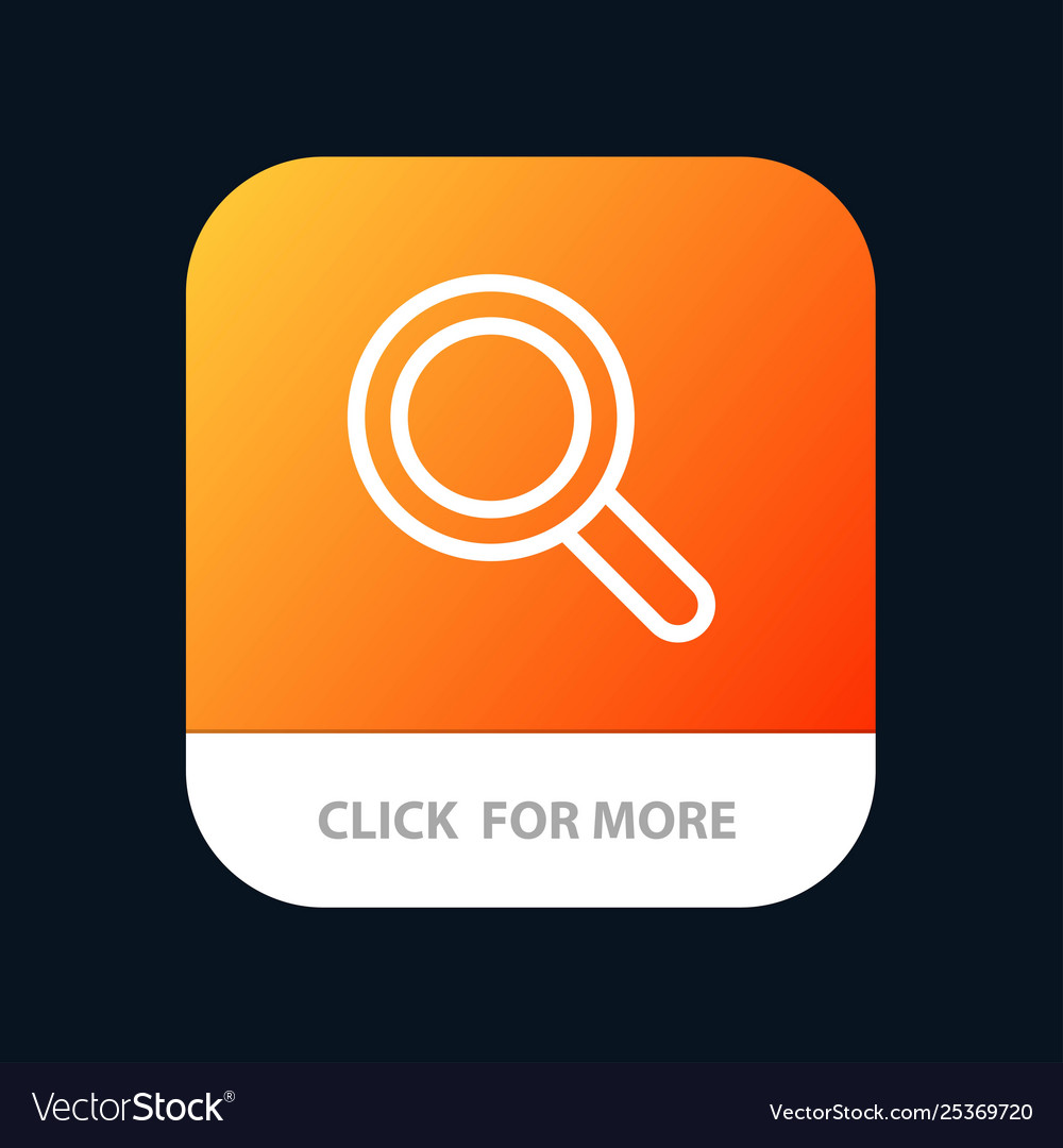 Glass look magnifying search mobile app button