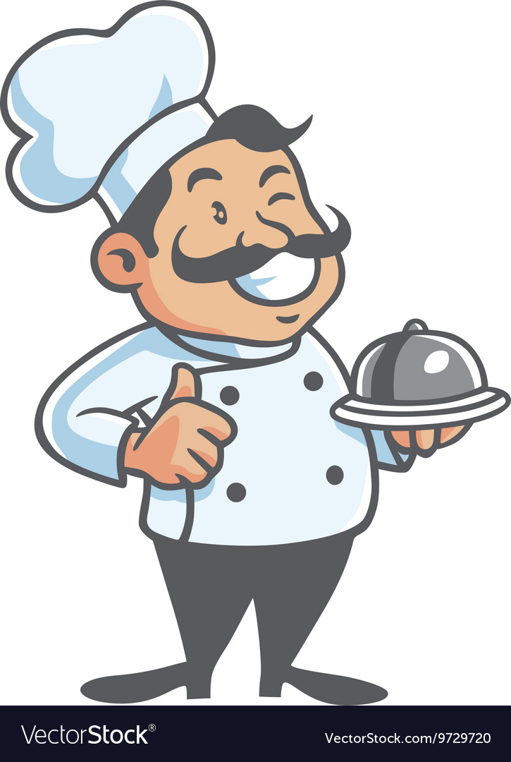 Happy Chef Cartoon Mascot Clipart Royalty Free Vector Image