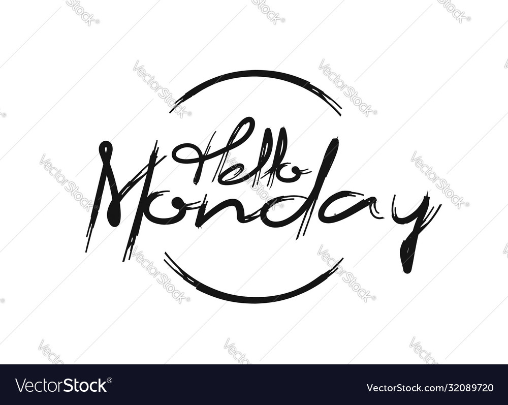 Hello monday calligraphic modern font style text