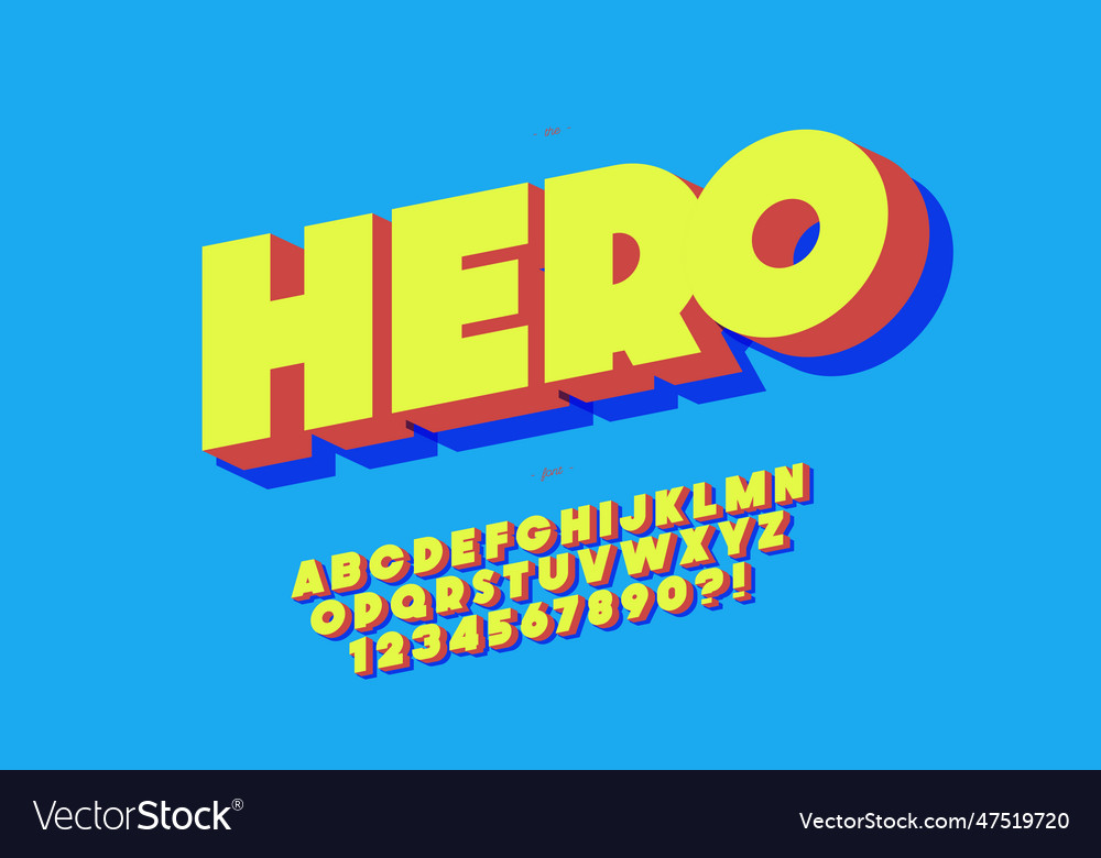 Hero font 3d bold style