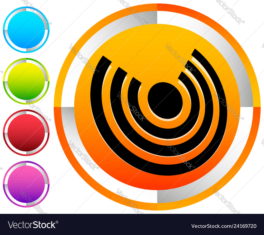 Icon with concentric circles for emitting rays vector image Icon with concentric circles for emitting rays