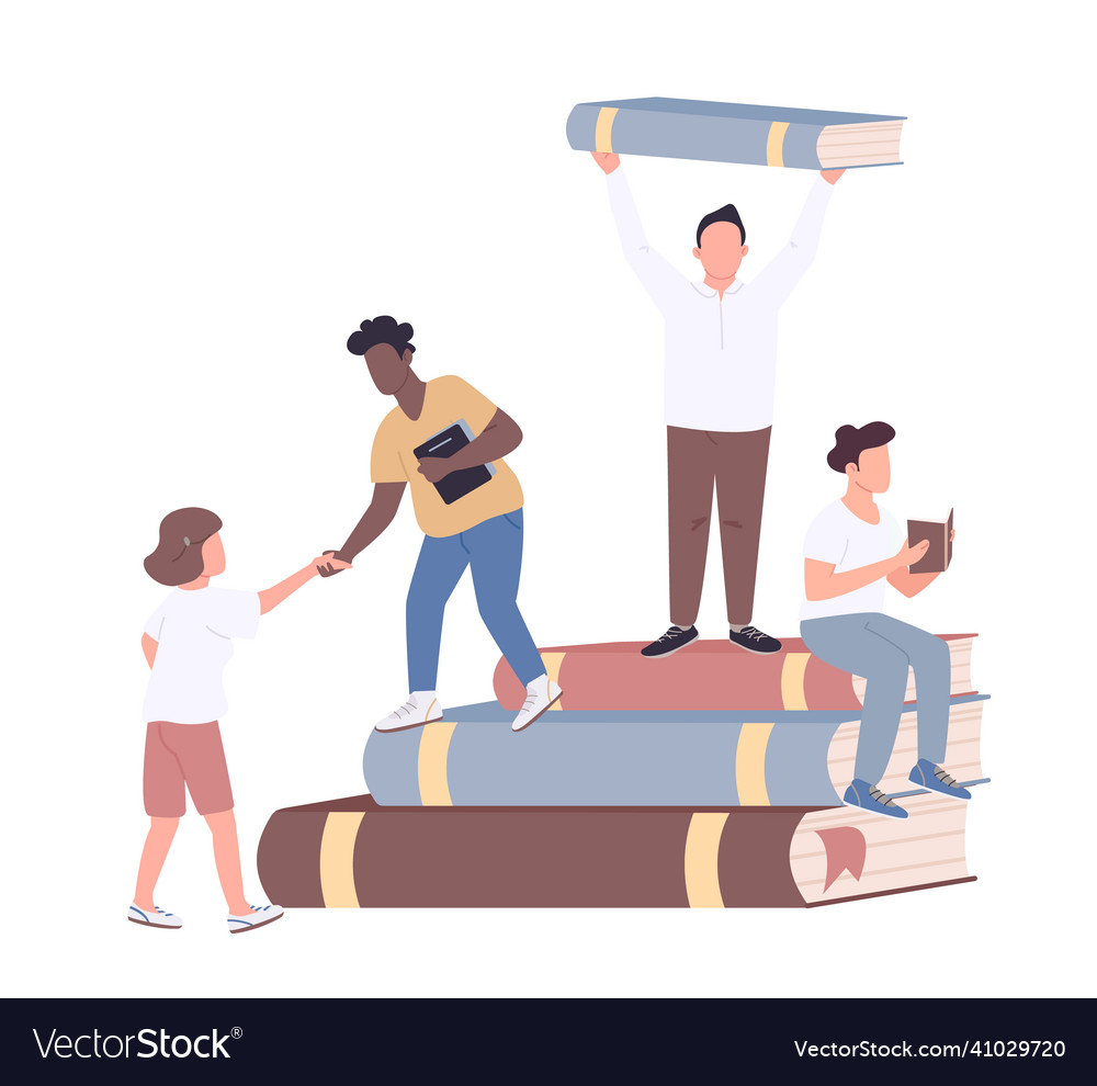 Inclusive college community flat concept diverse Vector Image