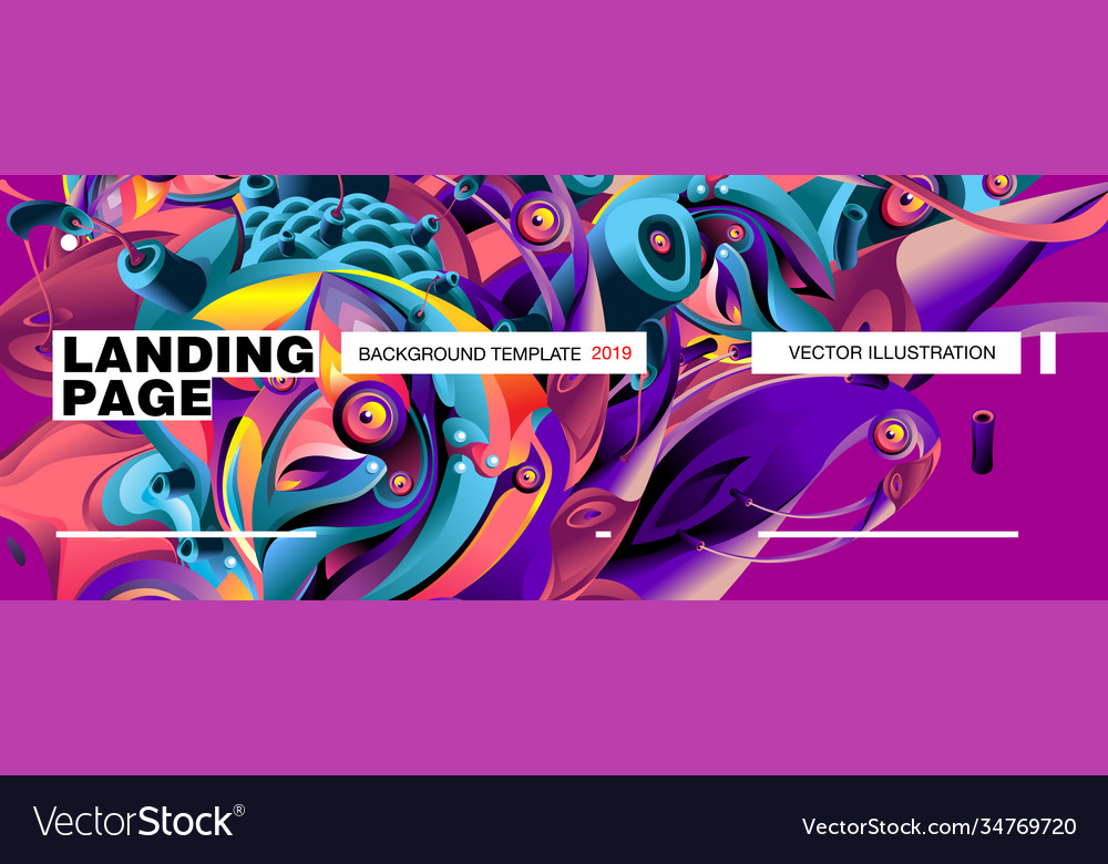 Landing page background template with colorful