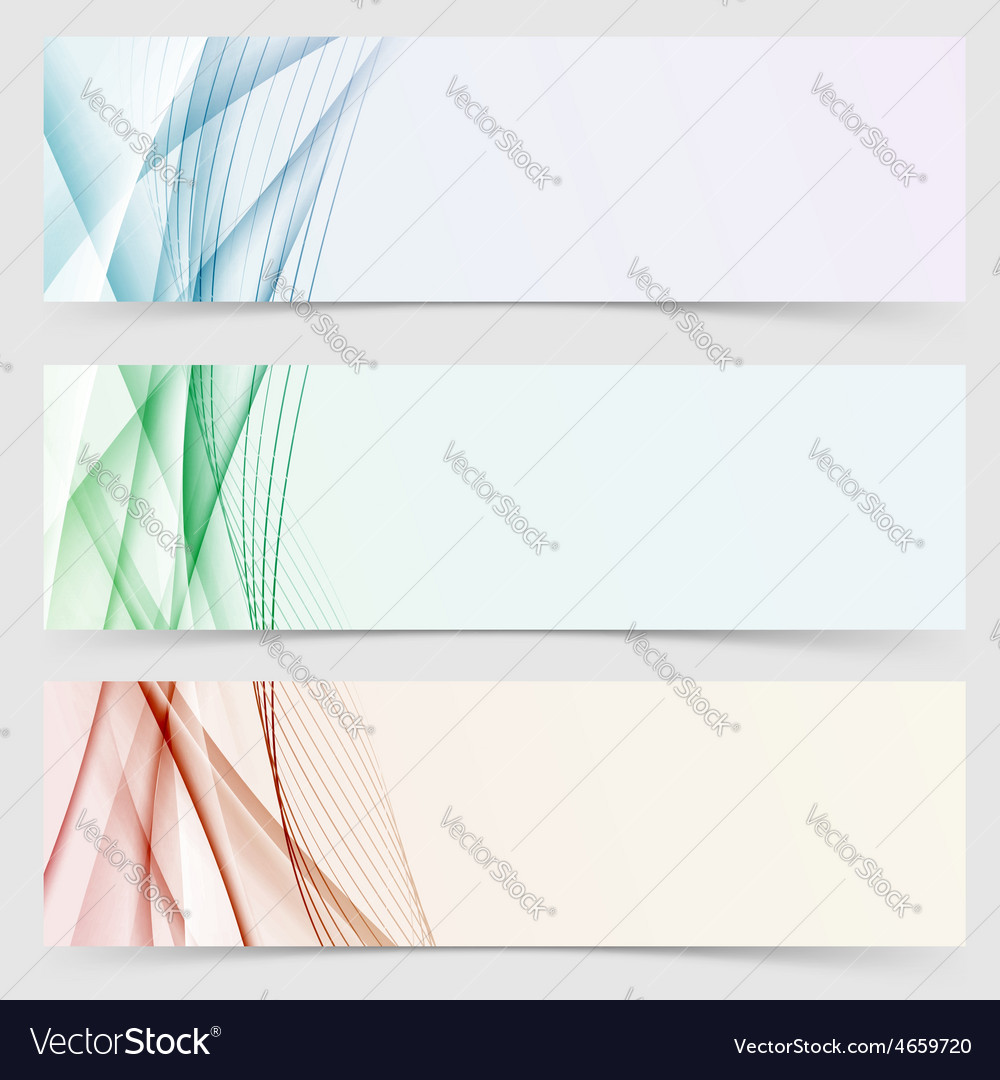 Line wave colorful header web collection