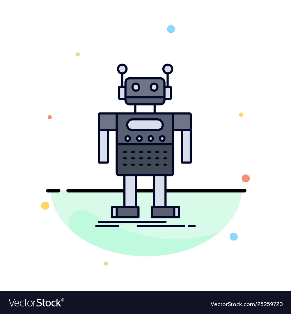 Robot android artificial bot technology flat