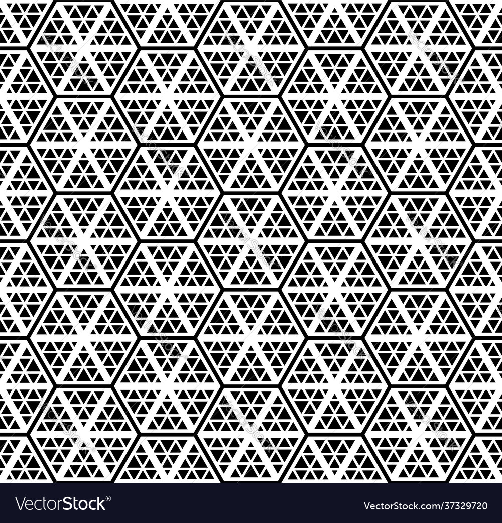Seamless hexagons and triangles pattern