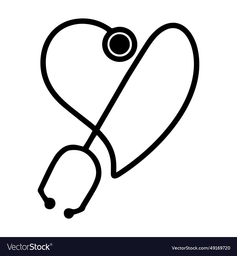 Stethoscope logo icon flat design template Vector Image