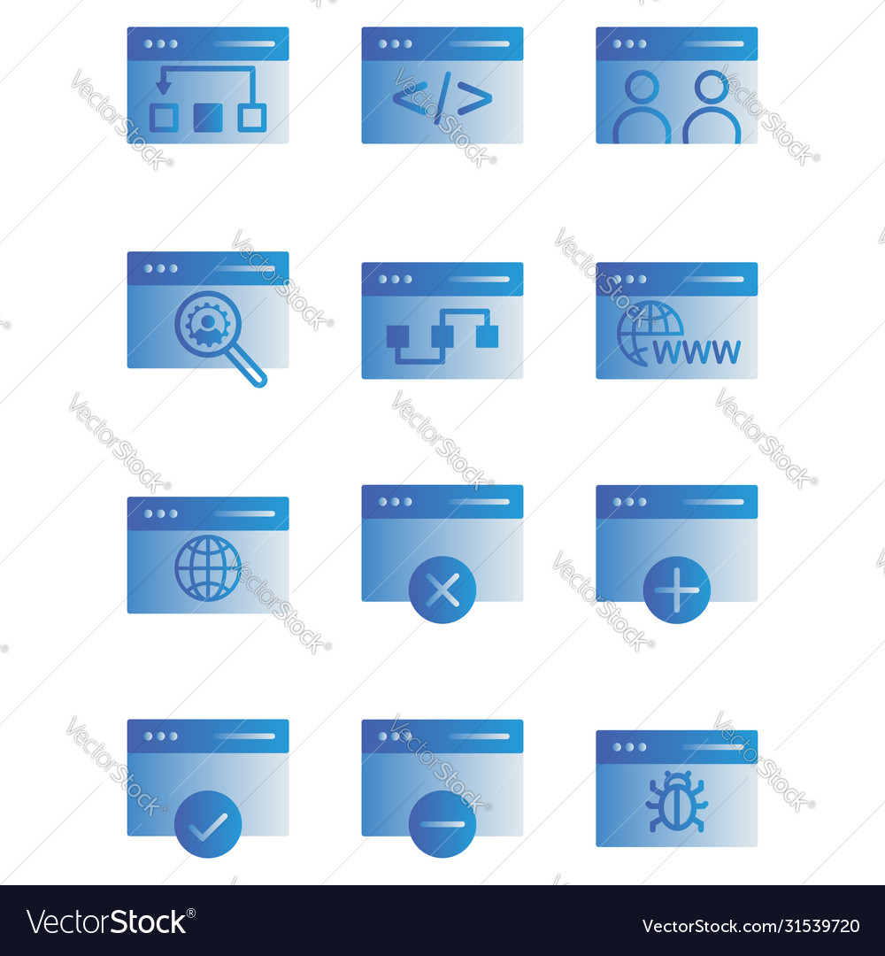 Web and seo icon set include link data