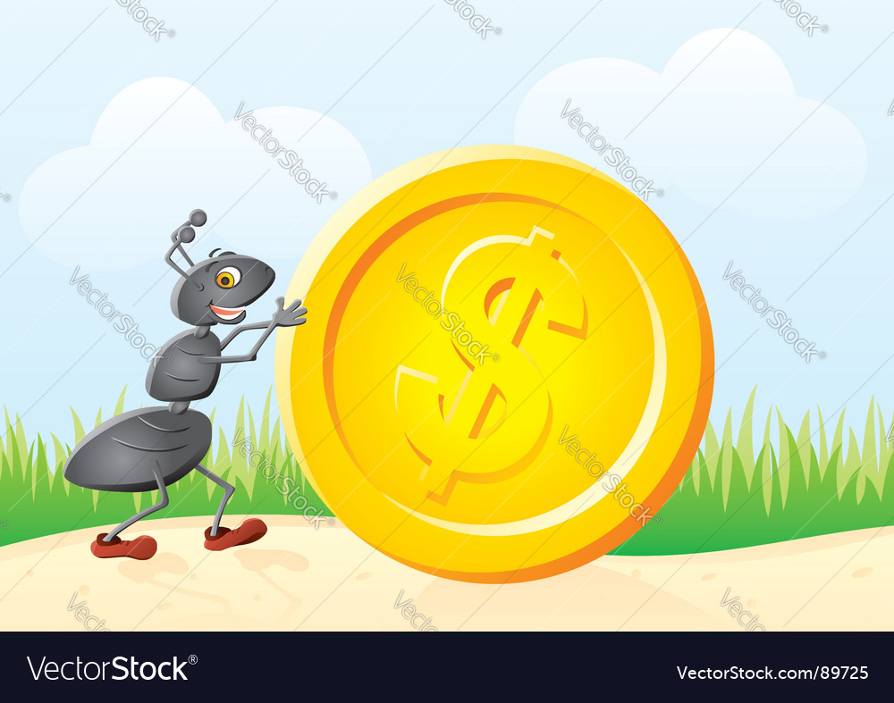 Ant Rolling a Large Coin