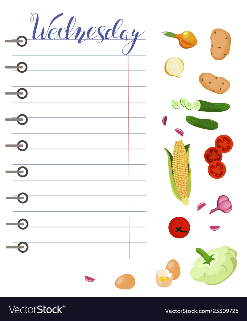 Daily food diary with healthy