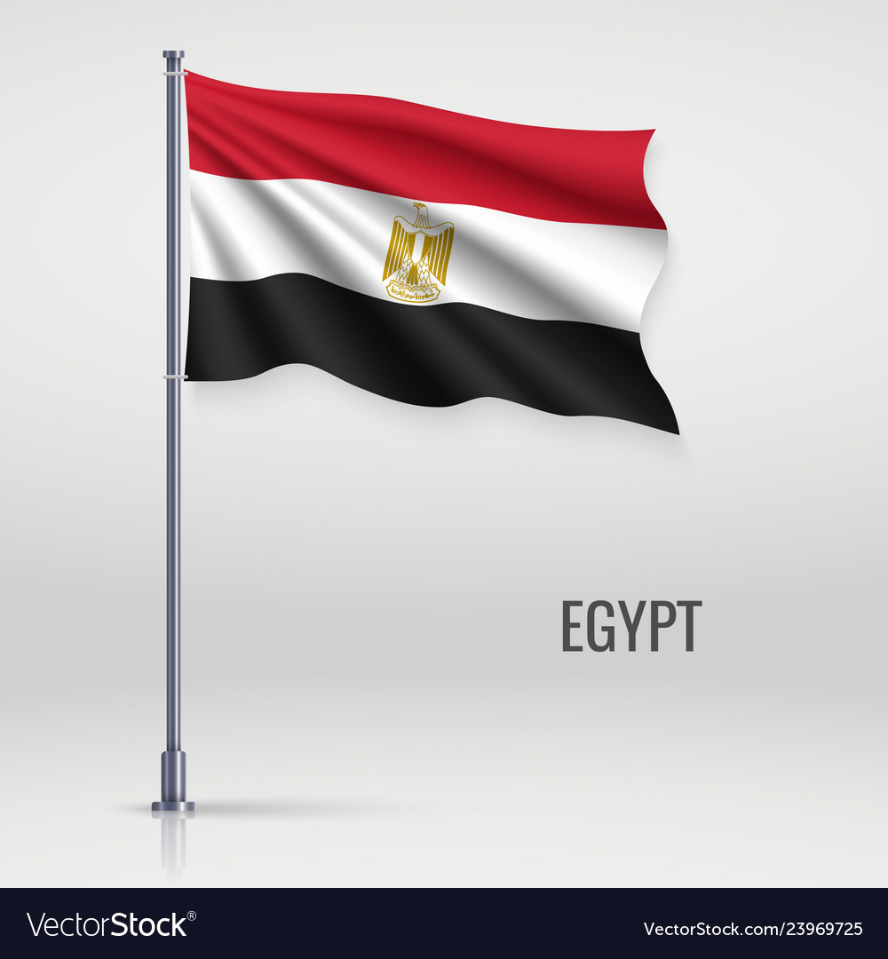 Egyptian Flag on Flagpole