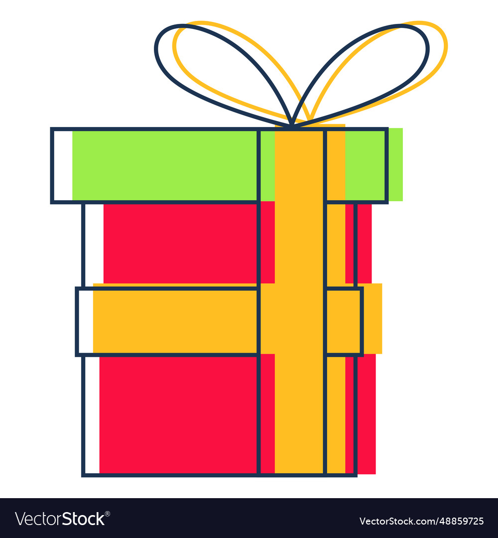 Gift box cartoon icon 43 Royalty Free Vector Image