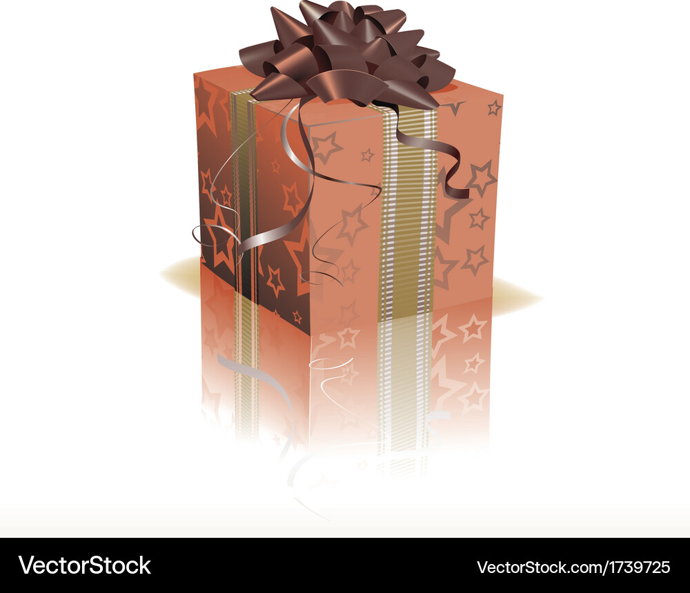 Gift box with bow Royalty Free Vector Image - VectorStock