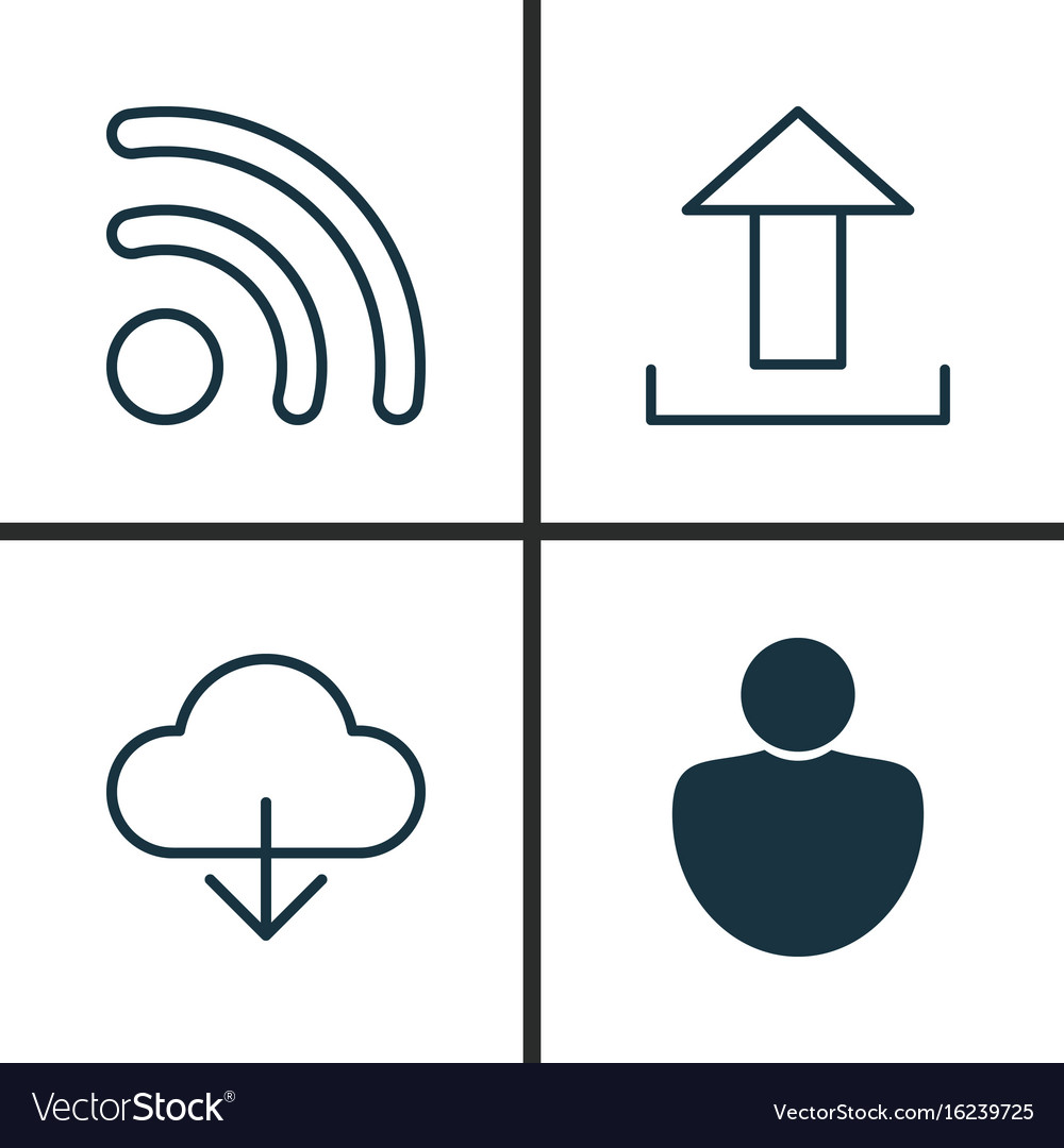 Internet icons set collection of wifi user
