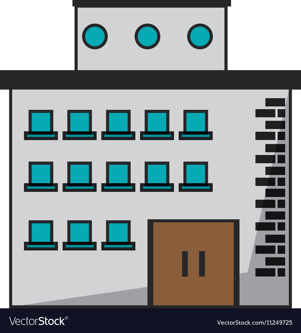 Isolated building with windows design