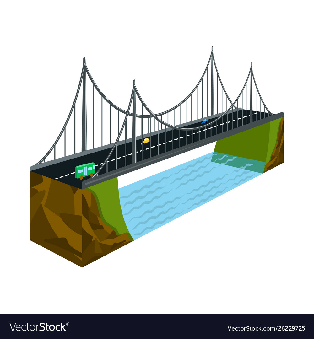 Isolated object bridge and rock symbol