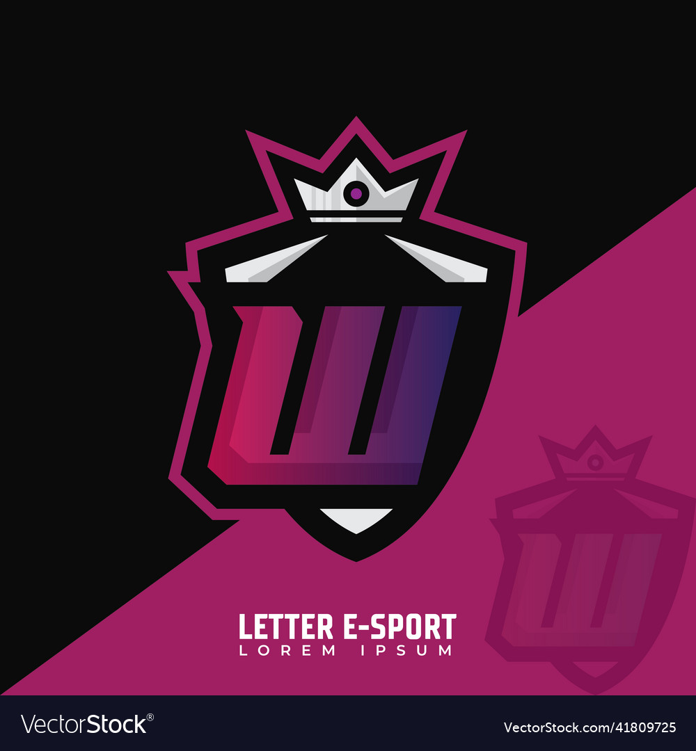 Letter w logo gamer design initials e-sports