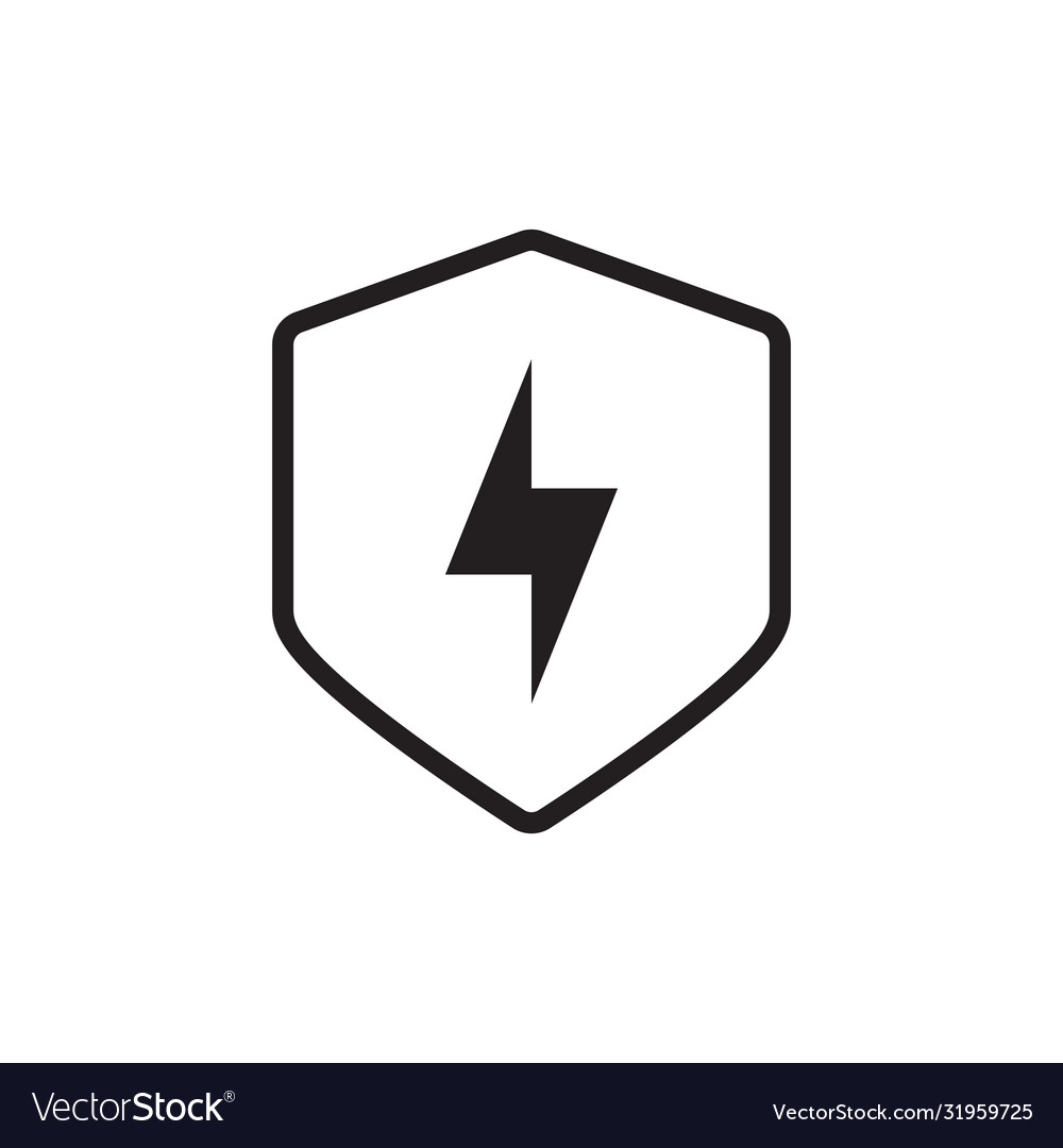 Lightning on shield icon